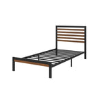 Priage by ZINUS Brown Bamboo and Metal Platform Bed Frame