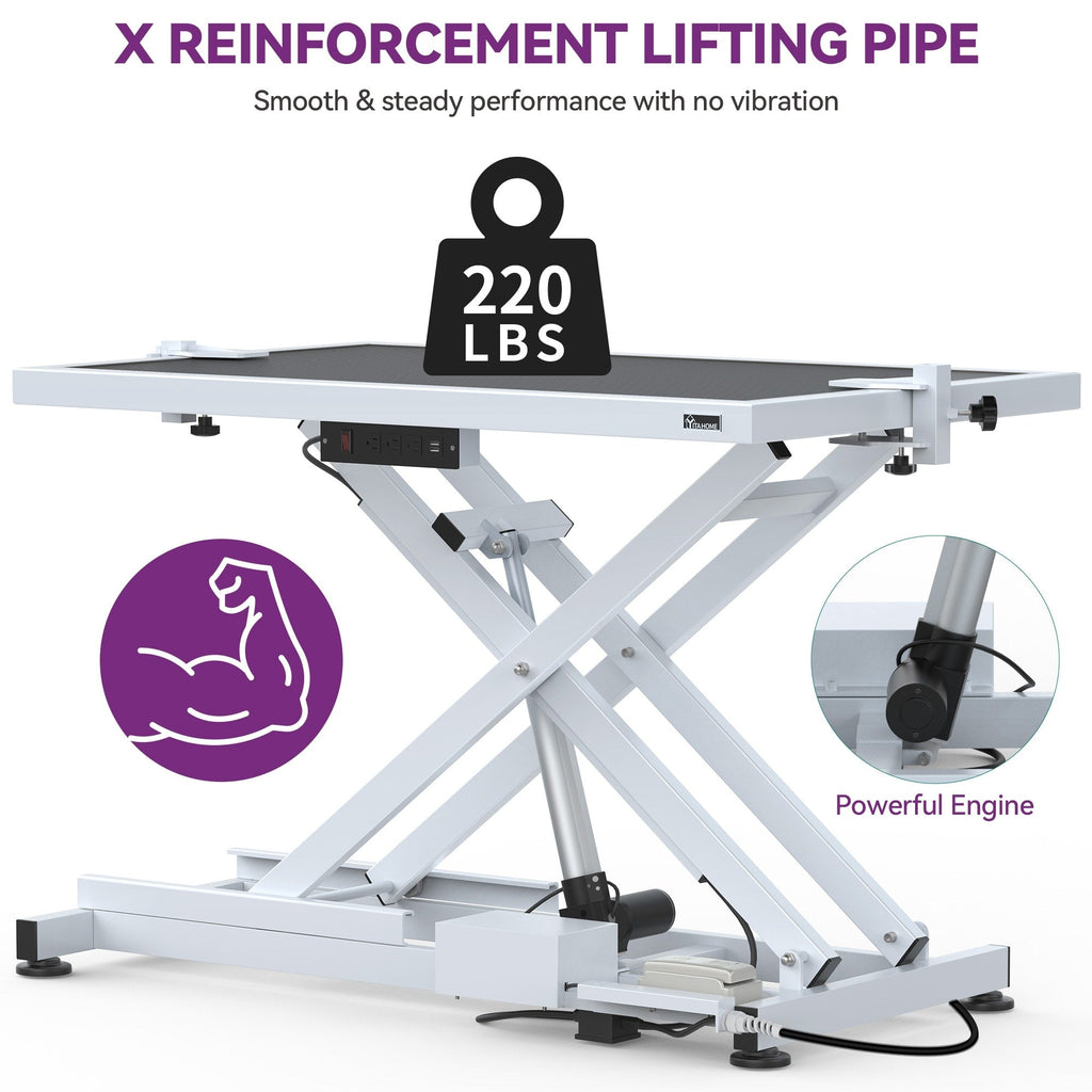 Professional Electric Dog Grooming Table for Large Dogs Heavy Duty Pet Grooming Table w/Aluminum Dog Grooming Arm - 50''W