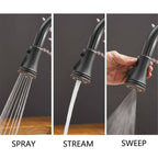 Pull Down Kitchen Faucet Single Handle Modern One Hole Kitchen Sink Faucets With Pull Down Sprayer Basin Tap With Deck Plate