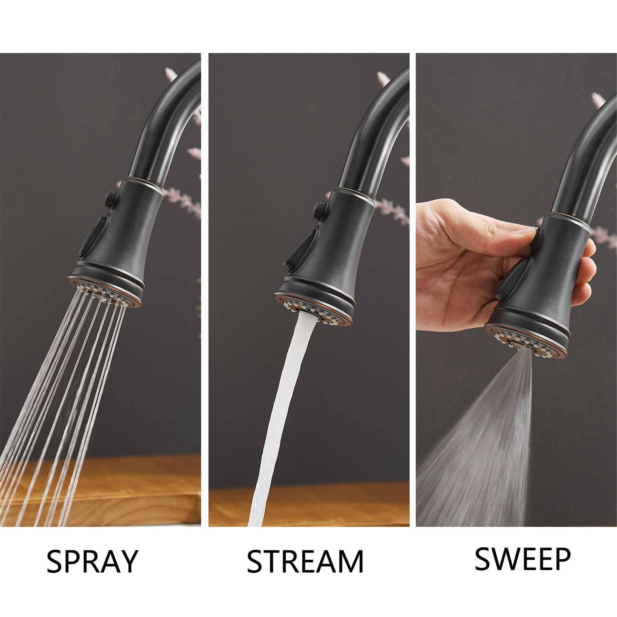 Pull Down Kitchen Faucet Single Handle Modern One Hole Kitchen Sink Faucets With Pull Down Sprayer Basin Tap With Deck Plate