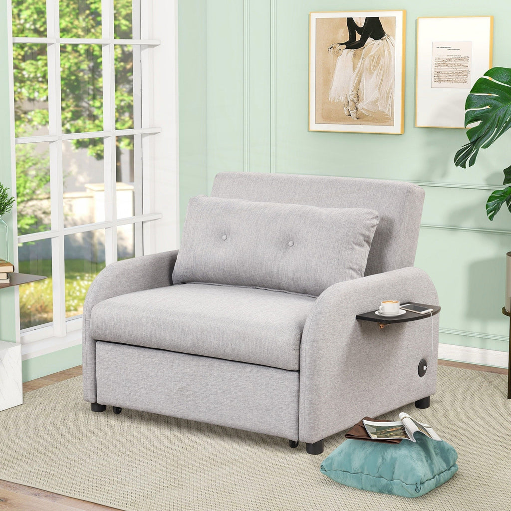 Pull Out Sofa Sleeper 3 in 1 with 2 Wing Table