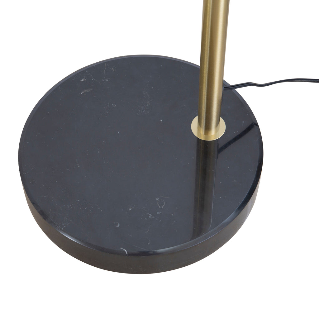 Q-Max 81 Steel Adjustable Arching Floor Lamp With Extra Large Shade and Marble Base