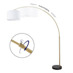Q-Max 81 Steel Adjustable Arching Floor Lamp With Extra Large Shade and Marble Base