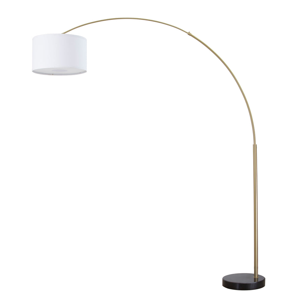 Q-Max 81 Steel Adjustable Arching Floor Lamp With Extra Large Shade and Marble Base