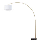 Q-Max 81 Steel Adjustable Arching Floor Lamp With Extra Large Shade and Marble Base