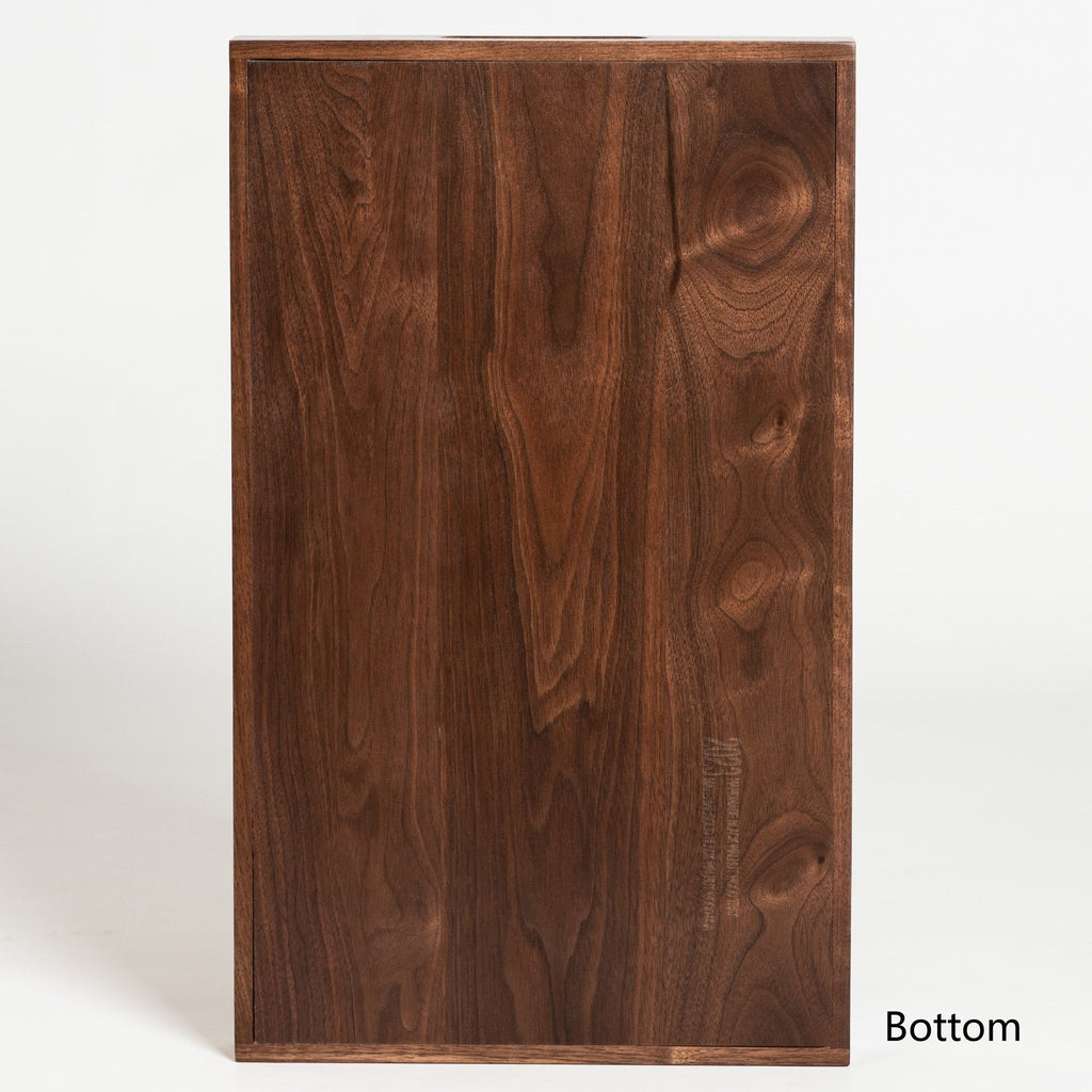 KINWELL Rectangle Black Walnut Wood Serving Tray Ottoman Tray