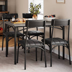 Rectangular Dining Table Set for 4 with Upholstered Chairs