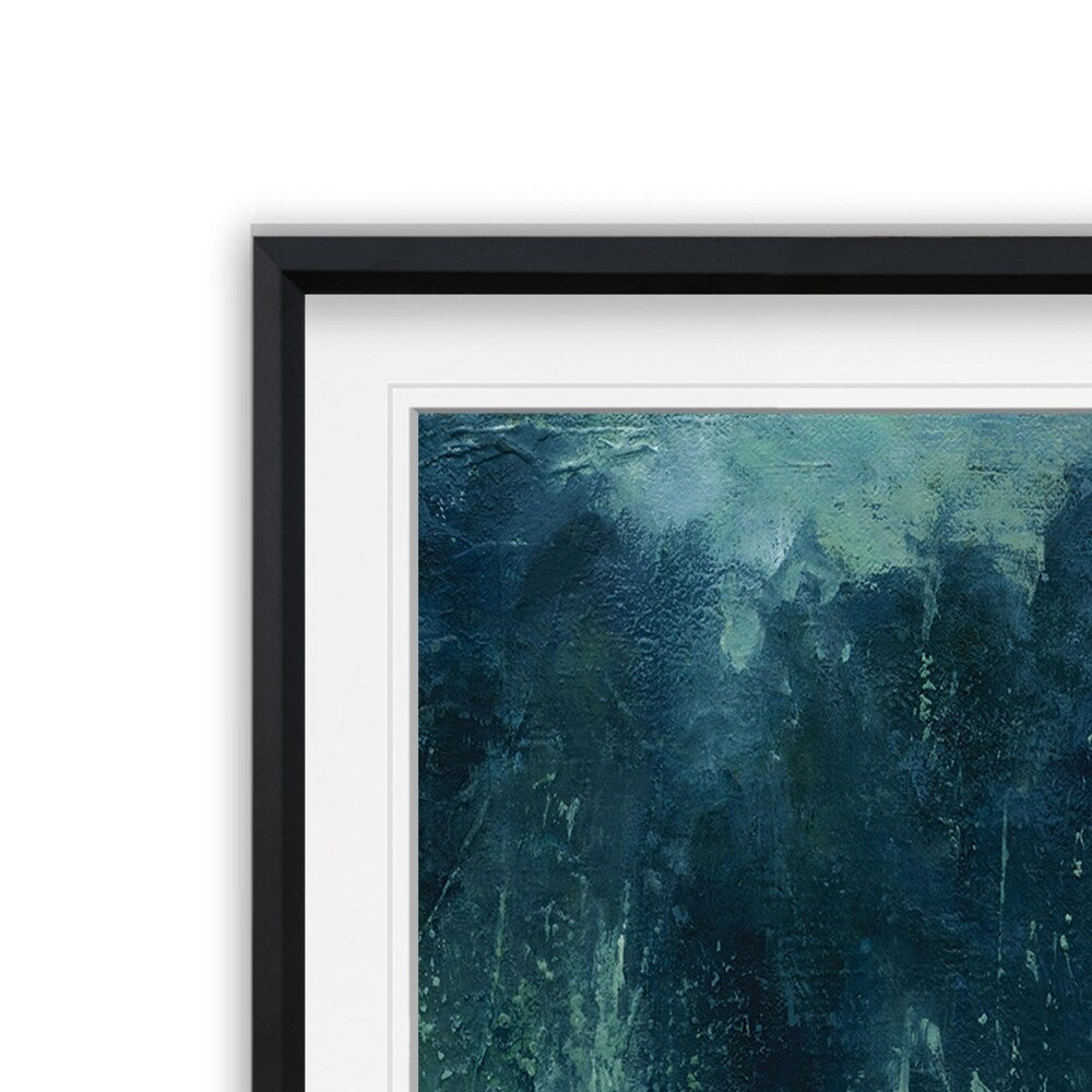Reflections Edge -Custom Framed Print - blue, white, grey, yellow, green, silver, gold