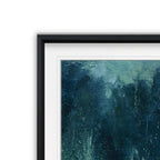 Reflections Edge -Custom Framed Print - blue, white, grey, yellow, green, silver, gold
