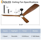 Remote Ceiling Fan with Lights Flush Mount