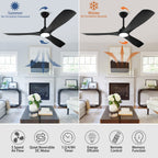 Remote Ceiling Fan with Lights Flush Mount