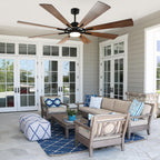 Remote Ceiling fan with Lights Large 8 Wooden Blades