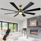 Remote Ceiling fan with Lights Large 8 Wooden Blades