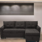 Reversible Sectional Sofa with Pull-Out Sleeper Bed, Hidden Storage Chaise, Durable Legs,