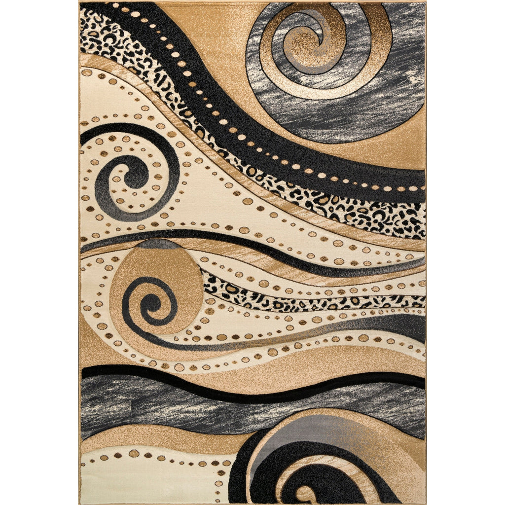 Rhodes Collection Abstract Swirl Area Rug