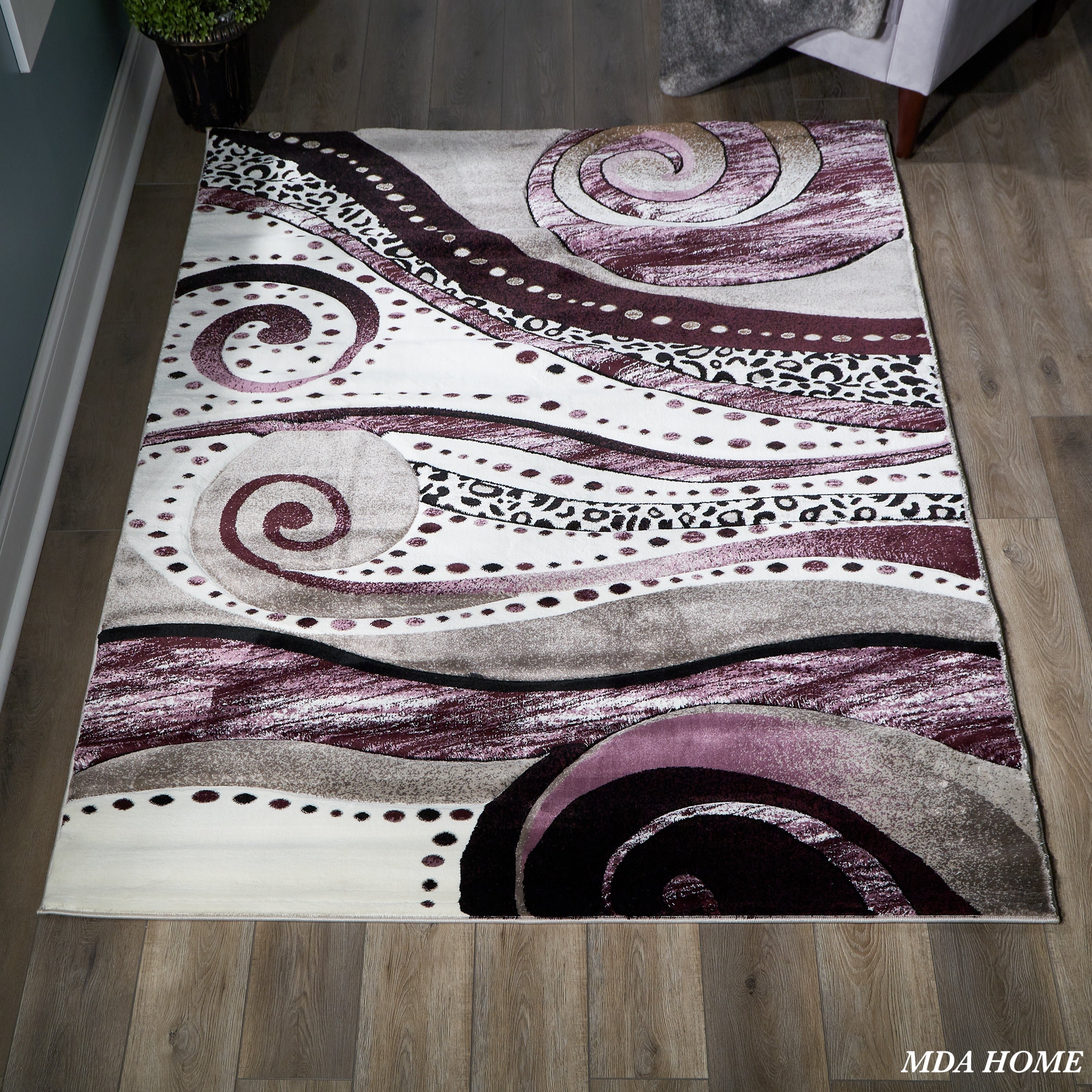 Rhodes Collection Abstract Swirl Area Rug