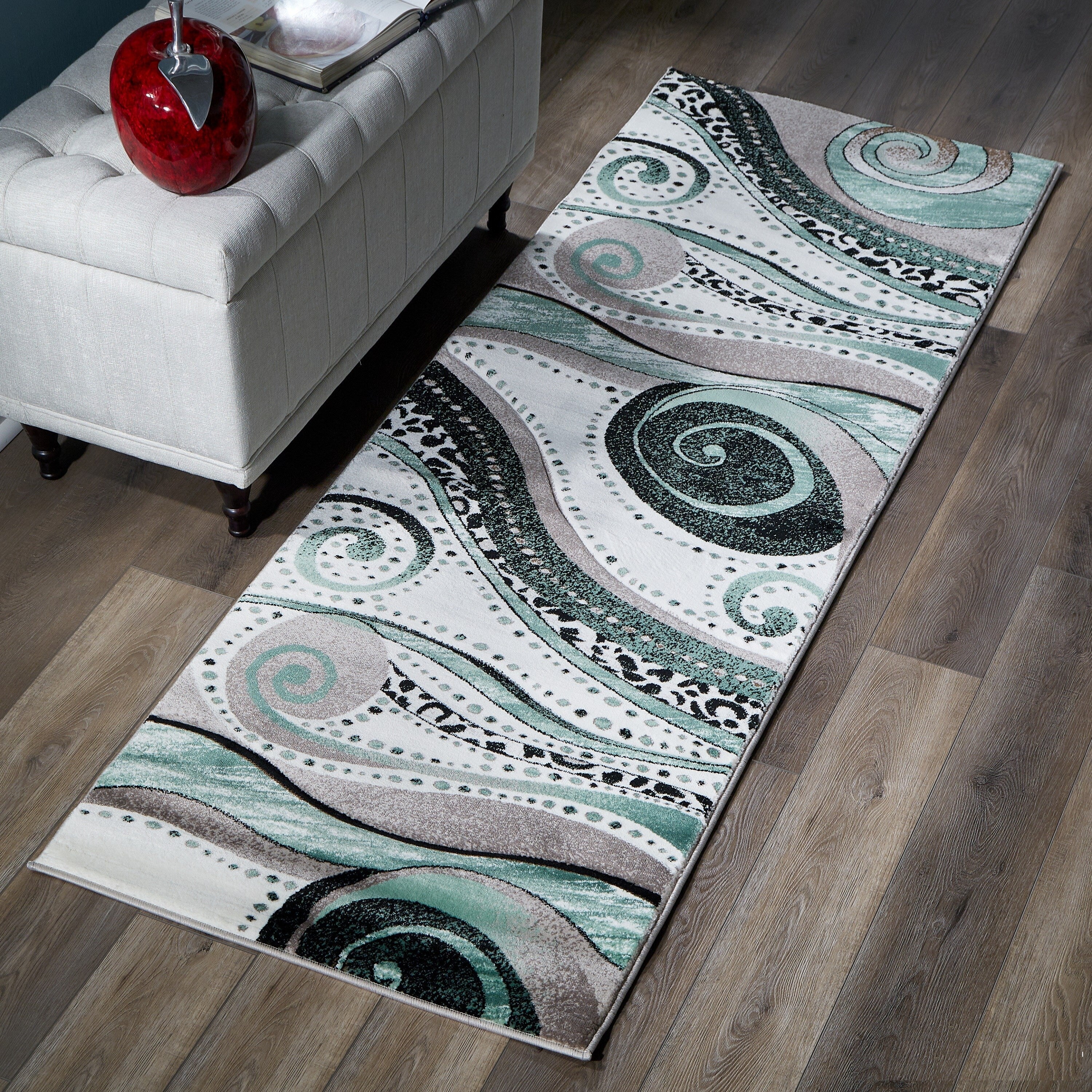 Rhodes Collection Abstract Swirl Area Rug