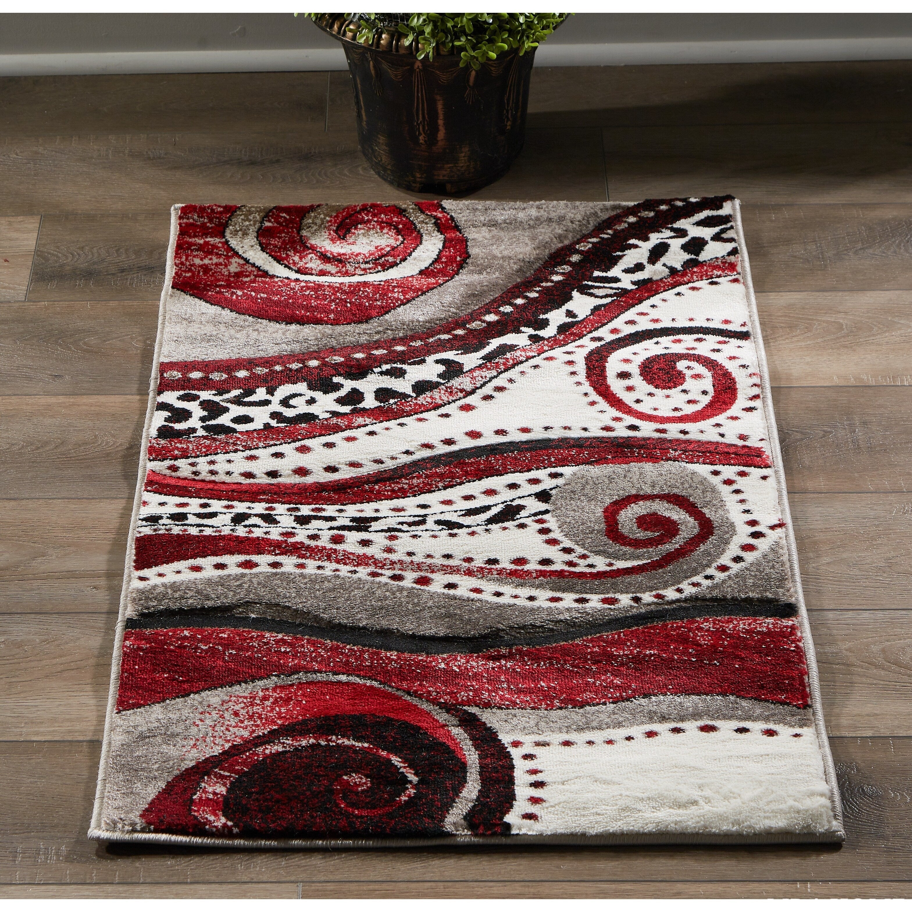 Rhodes Collection Abstract Swirl Area Rug