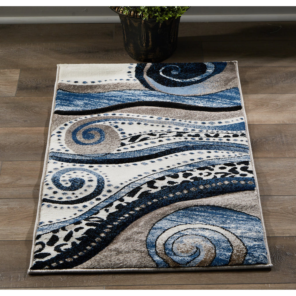 Rhodes Collection Abstract Swirl Area Rug