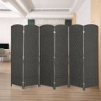 Room Divider 6 FT Tall Weave Fiber Freestanding Privacy Screen Folding Screen