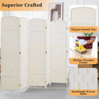 Room Divider 6 FT Tall Weave Fiber Freestanding Privacy Screen Folding Screen