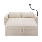 Roomfitters Convertible Loveseat Sofa Bed with USB Ports, Side Pockets, Cup Holders, and Swivel Phone Holder for Living Room