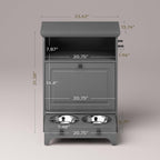 Roomfitters Dog Feeding Station with 2 Elevated Dog Bowls, Tilt Out Pet Feeding Cabinet Station