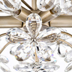 Rosa 6-Light Brushed Silver-ish Champagne Flower Crystal Flush Mount - 17.7 inches in diameter x 8.7 inches H