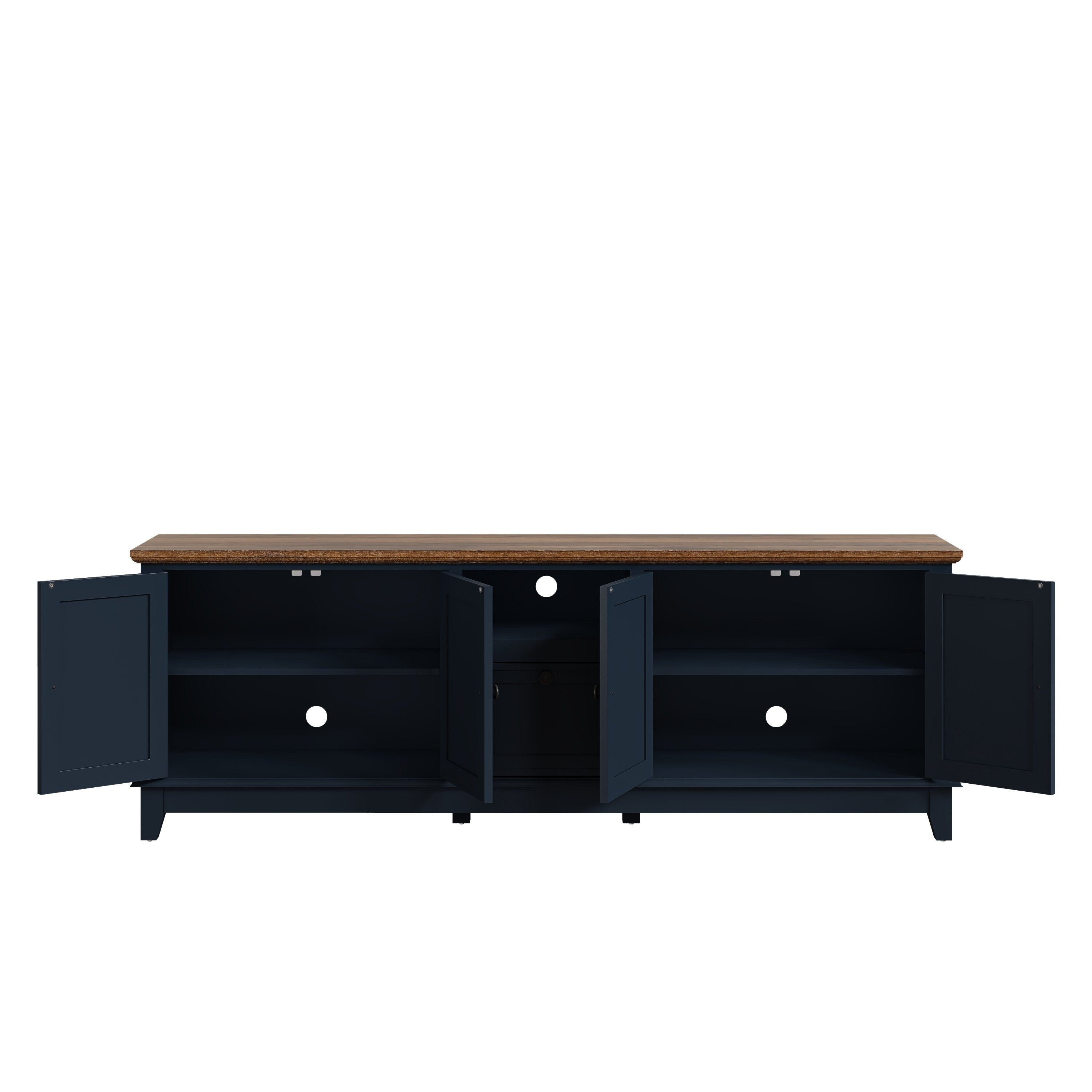 Rustic 72-Inch TV Stand with Adjustable Shelves, Hidden Storage - 72 in Width