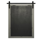 Rustic Farmhouse Mirror Vanity Mirror Solid Wood Frame with Metal Barn Style Mirror