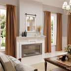 Rustic Farmhouse Mirror Vanity Mirror Solid Wood Frame with Metal Barn Style Mirror