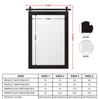 Rustic Farmhouse Mirror Vanity Mirror Solid Wood Frame with Metal Barn Style Mirror