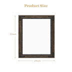 Rustic Wooden Framed Wall Mirror, Natural Wood Bathroom Vanity Mirror