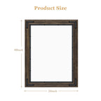 Rustic Wooden Framed Wall Mirror, Natural Wood Bathroom Vanity Mirror