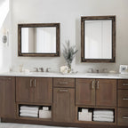Rustic Wooden Framed Wall Mirror, Natural Wood Bathroom Vanity Mirror