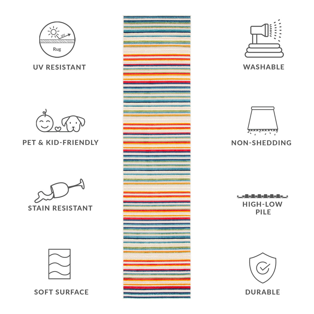 SAFAVIEH Cabana Gafia Indoor/ Outdoor Waterproof Patio Stripe Rug