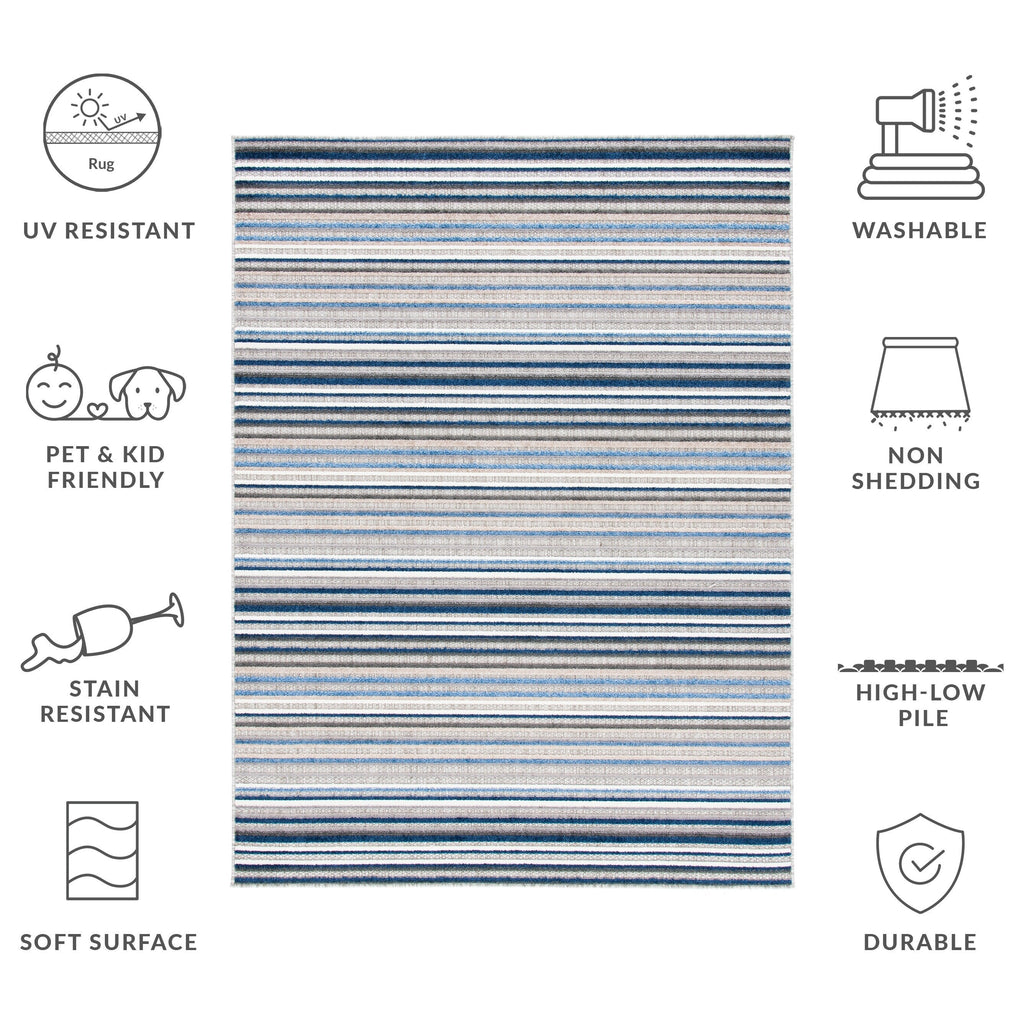 SAFAVIEH Cabana Gafia Indoor/ Outdoor Waterproof Patio Stripe Rug