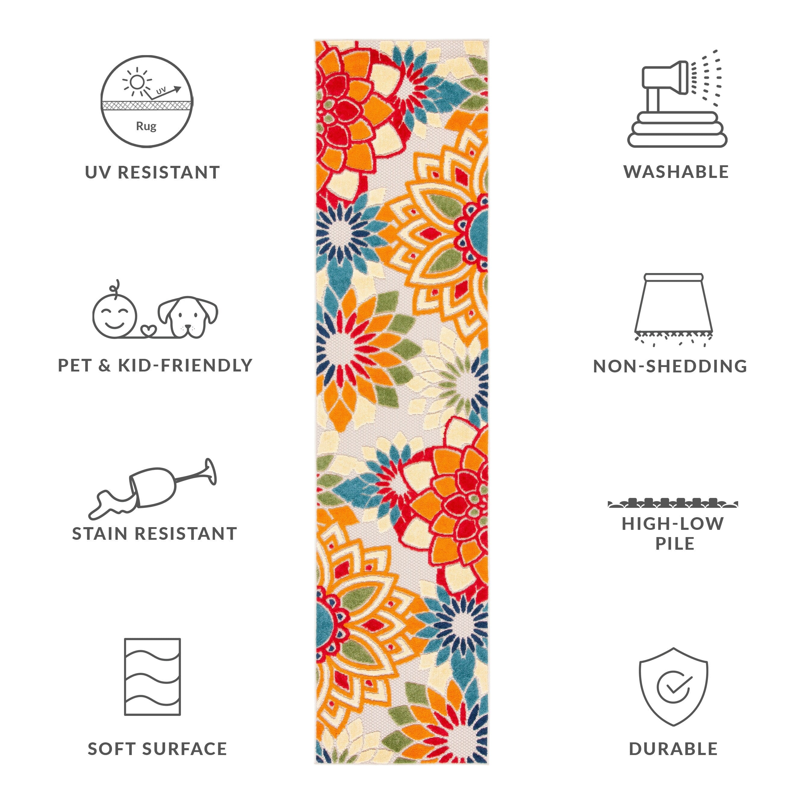 SAFAVIEH Cabana Ingke Indoor/ Outdoor Waterproof Patio Floral Rug