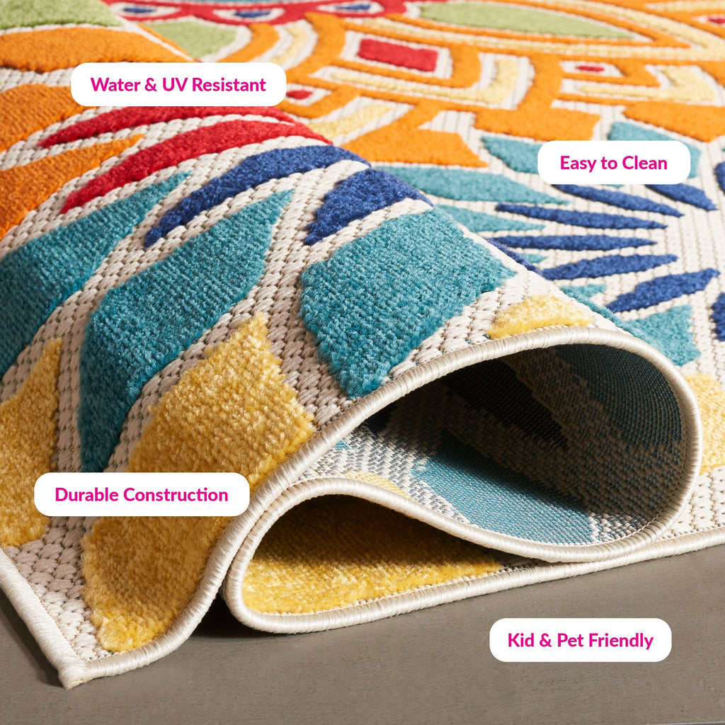 SAFAVIEH Cabana Ingke Indoor/ Outdoor Waterproof Patio Floral Rug