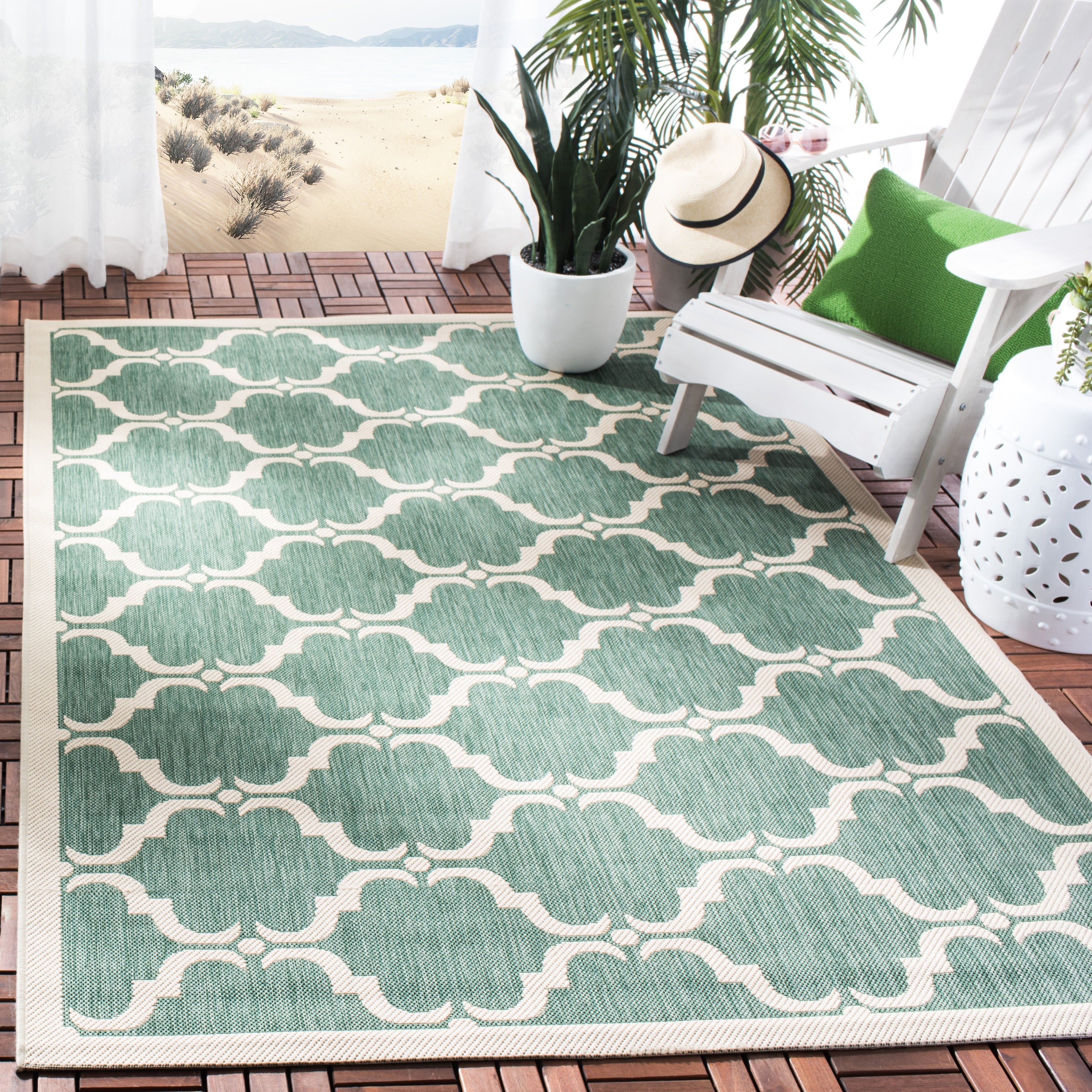 SAFAVIEH Courtyard Charleen Indoor/ Outdoor Waterproof Patio Backyard Rug