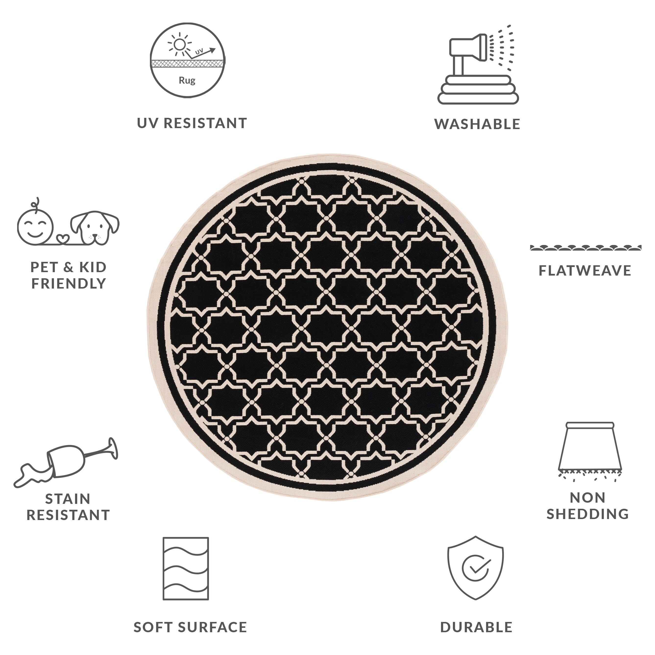 SAFAVIEH Courtyard Gulsin Indoor/ Outdoor Waterproof Patio Backyard Rug