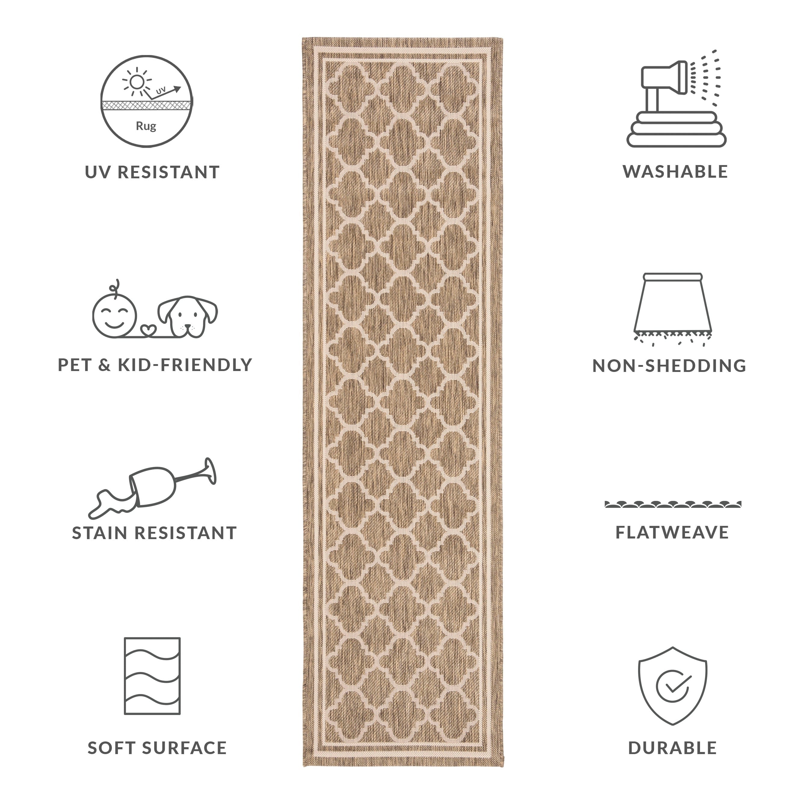 SAFAVIEH Courtyard Kristelle Indoor/ Outdoor Waterproof Patio Backyard Rug