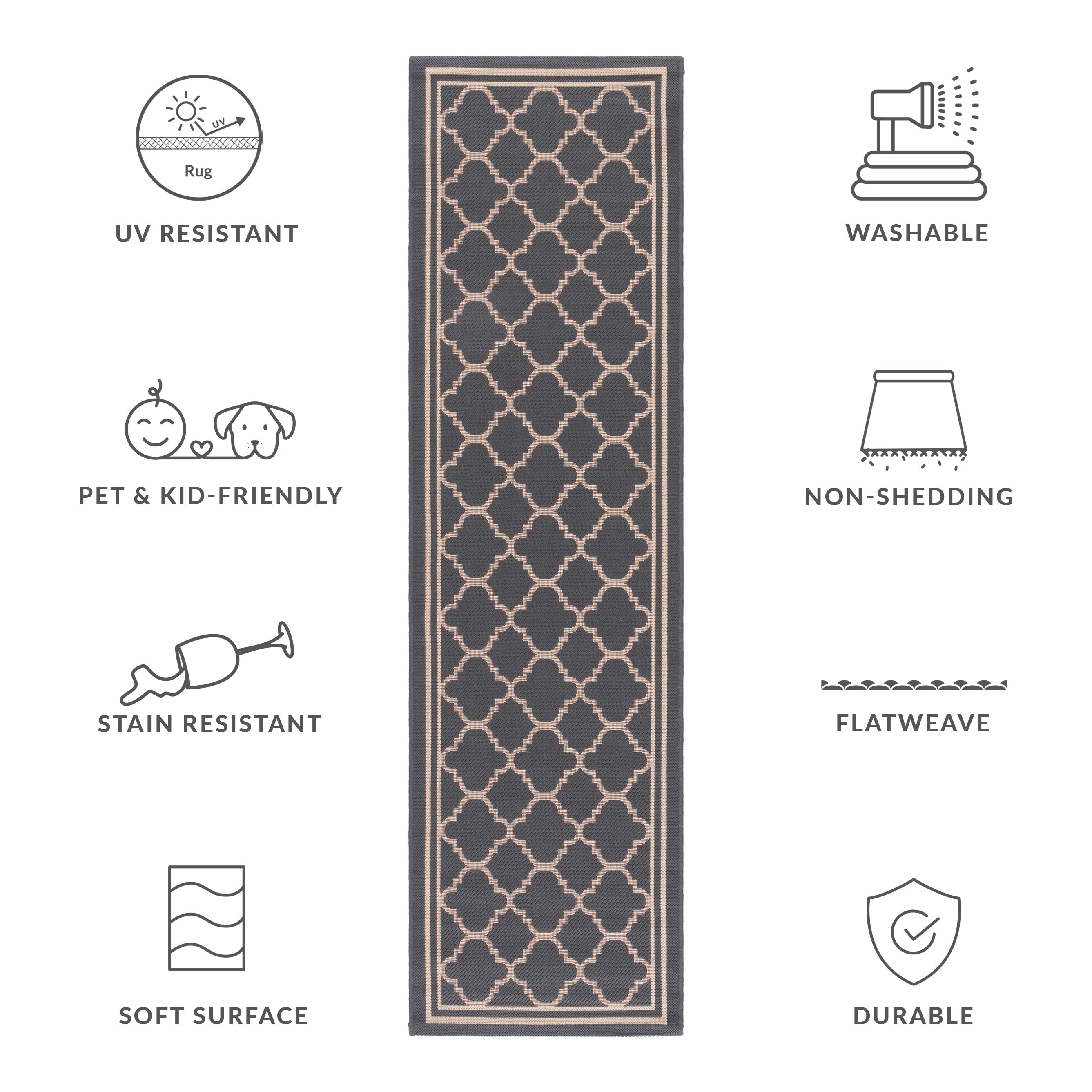 SAFAVIEH Courtyard Kristelle Indoor/ Outdoor Waterproof Patio Backyard Rug