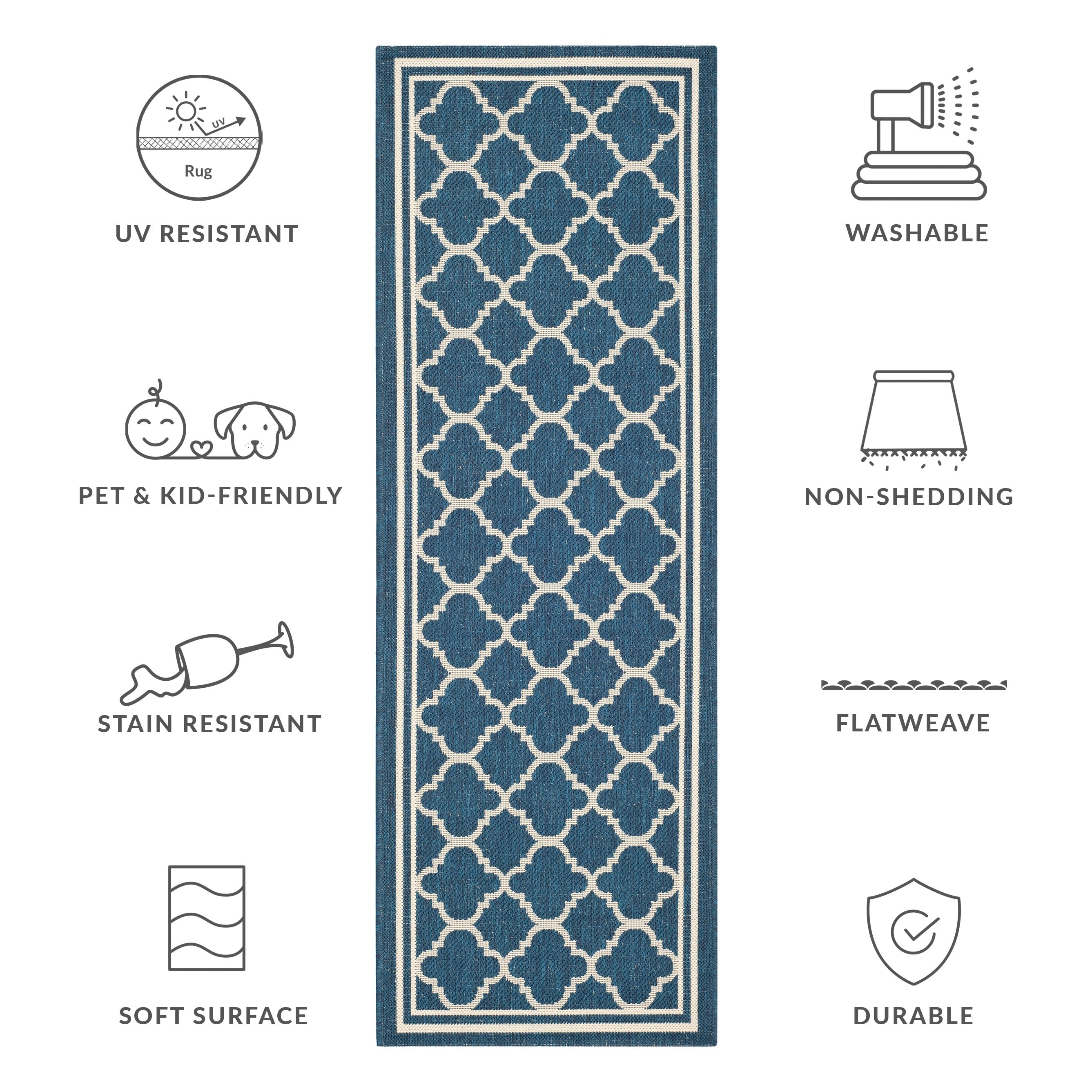 SAFAVIEH Courtyard Kristelle Indoor/ Outdoor Waterproof Patio Backyard Rug