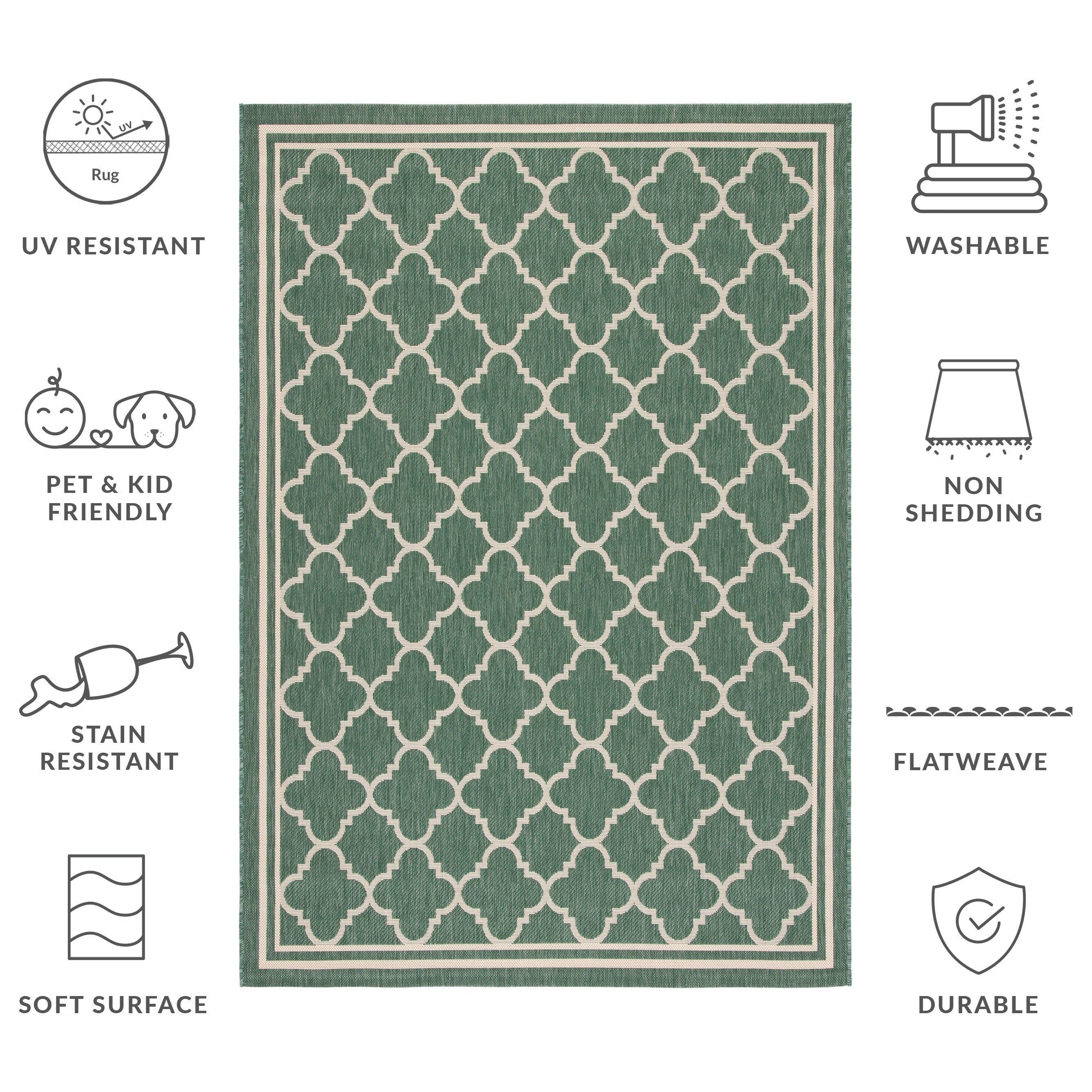 SAFAVIEH Courtyard Kristelle Indoor/ Outdoor Waterproof Patio Backyard Rug