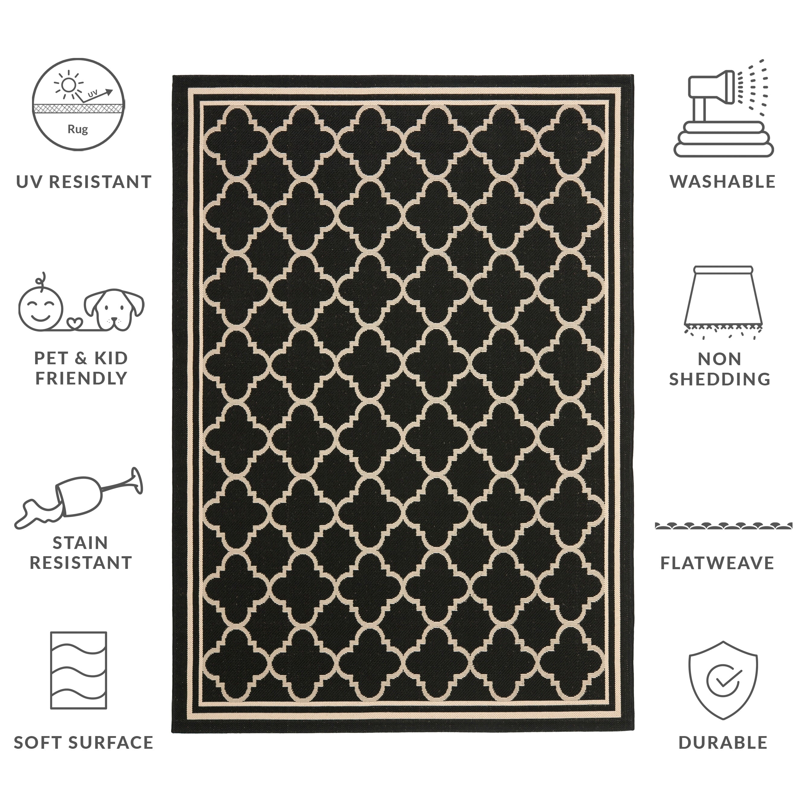 SAFAVIEH Courtyard Kristelle Indoor/ Outdoor Waterproof Patio Backyard Rug