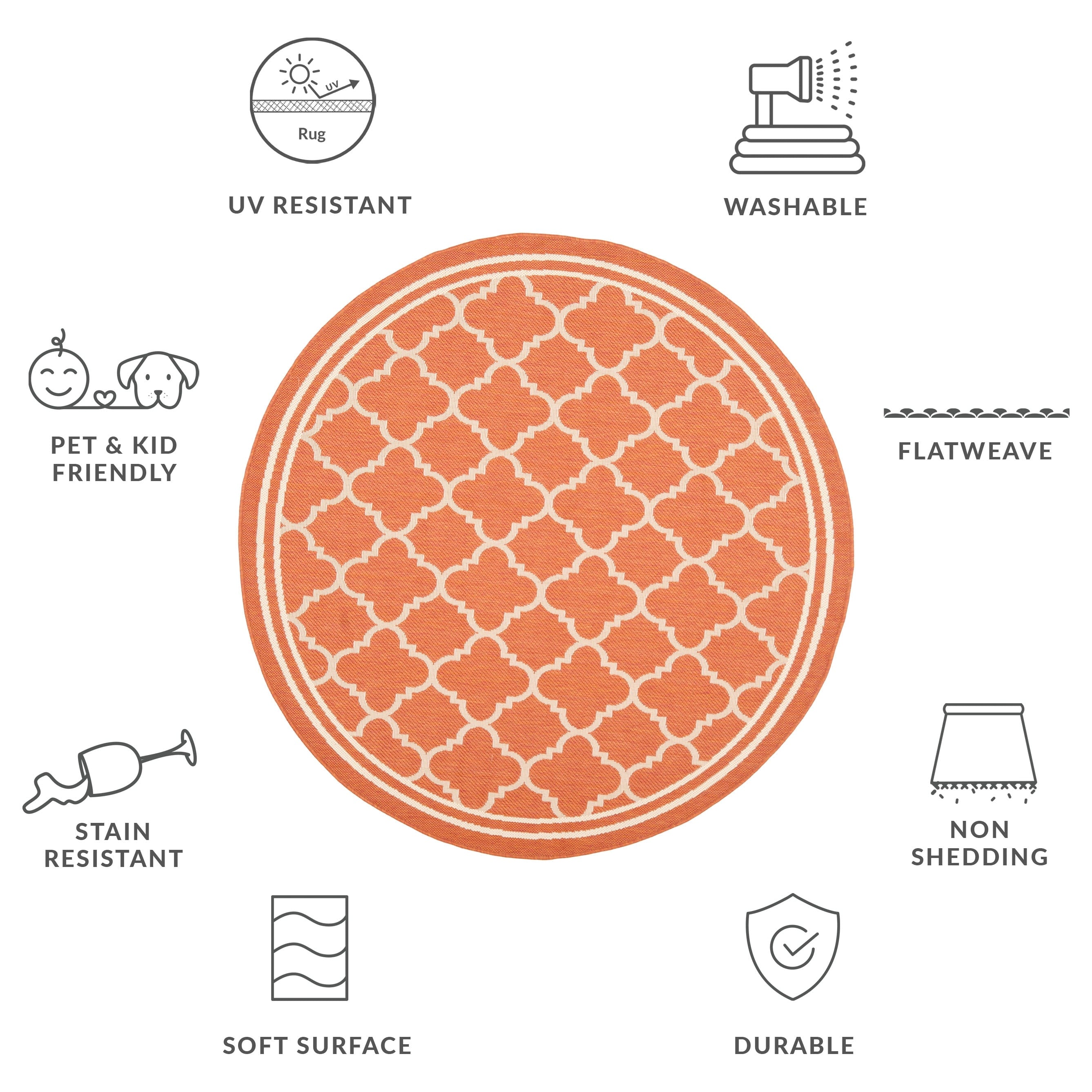 SAFAVIEH Courtyard Kristelle Indoor/ Outdoor Waterproof Patio Backyard Rug