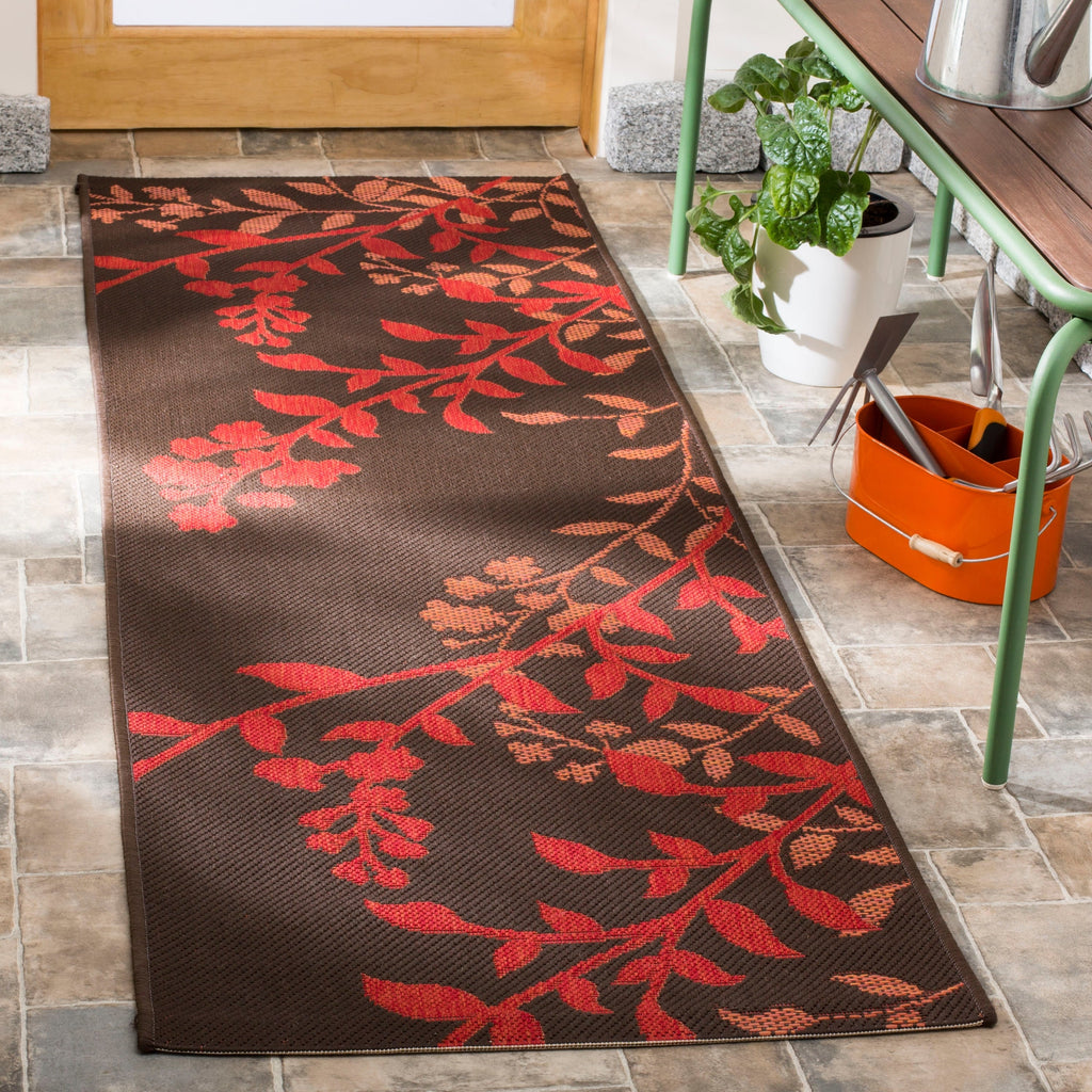 SAFAVIEH Courtyard Luann Botanical Indoor/ Outdoor Waterproof Patio Backyard Rug