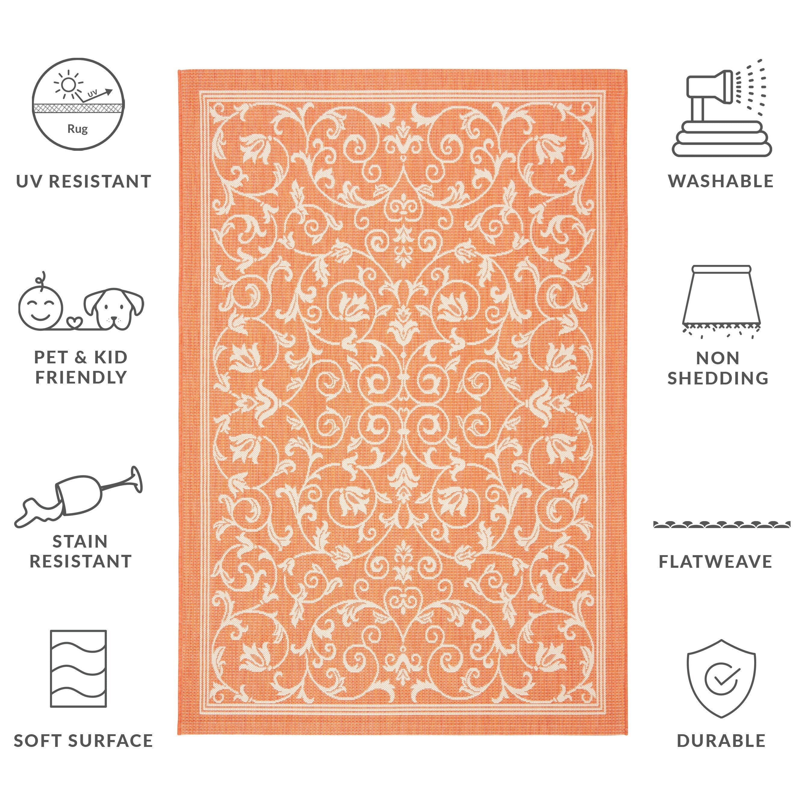 SAFAVIEH Courtyard Miljeta Indoor/ Outdoor Waterproof Patio Backyard Rug