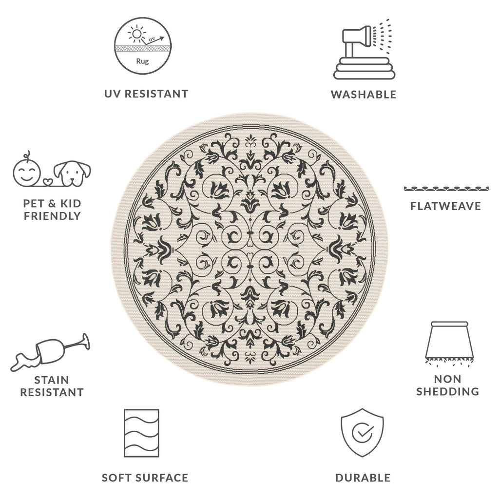 SAFAVIEH Courtyard Miljeta Indoor/ Outdoor Waterproof Patio Backyard Rug